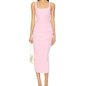 Bec + Bridge Karina Tuck Midi Dress pink